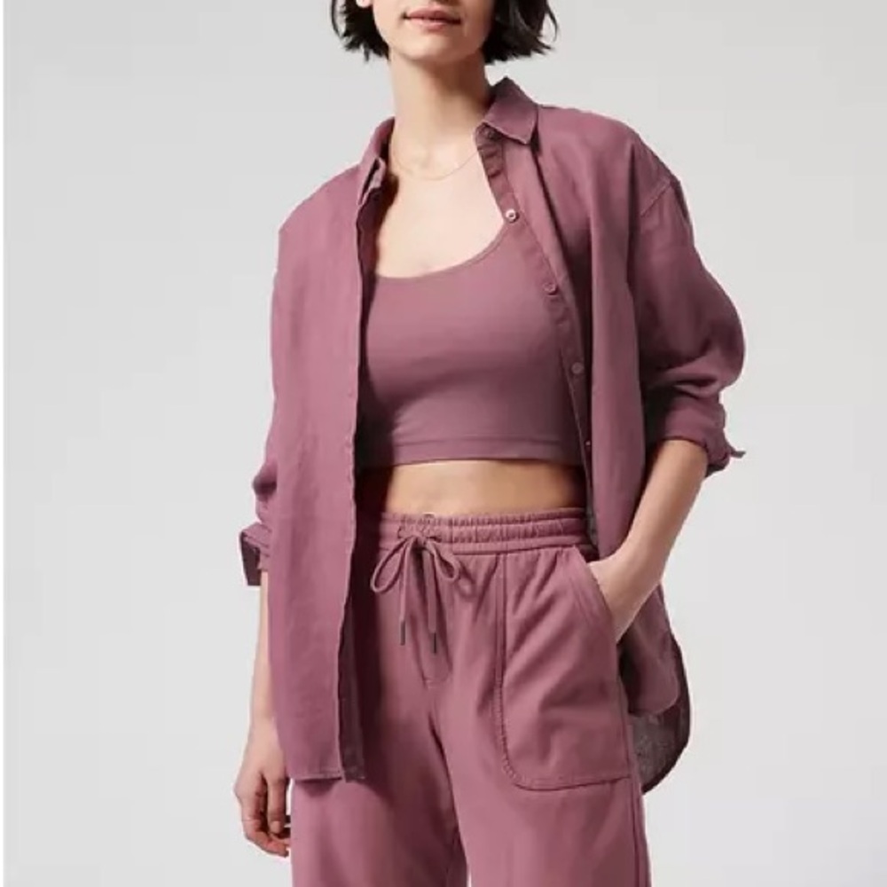 Athleta Women's Button Down Shirt - Mauve